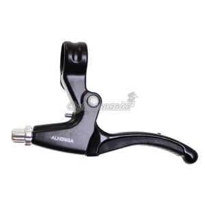 Brzdov� p�ky ALHONGA 330 Comfort D�lka p�ky: 9,5 cm 
Odsazen� od ��d�tek: 5 cm 
Materi�l: hlin�k 
Pr�m�r ��d�tek: 22,2 mm 
Barva: �ern�/st��brn� 
Cena za p�r 
Protiskluzn� gripy  Alhonga