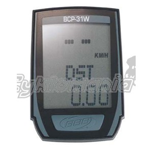 Cyklokomputer BBB BCP-31W Bezdr�tov� cyklocomputer se z�kladn�mi 8-mi funkcemi, velk� p�ehledn� display s dob�e �iteln�mi hodnotami. BBB