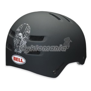 Downhill/BMX p�ilba Bell Faction 09 Tony Hawk matte black V�estrann� p�ilba, kter� nastavuje standard mezi skateov�mi p�ilbami. Perfektn� usazen�, pohodl� a origin�ln� designy ji p�edur�uj� k pou�it� na kole, na skateu i na brusl�ch. Bell