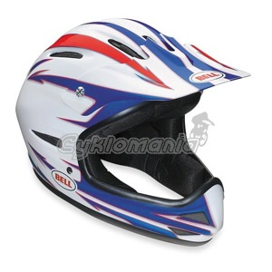 Downhill/BMX p�ilba Bell Bellistic 10 white/blue/red Klasika mezi integr�ln�mi p�ilbami je tu i v nov� sezon� za p��znivou cenu a v zaj�mav�ch designech. Bellistic je vysoce odoln� p�ilba z ru�n� vrstven� lamin�tov� sko�epiny, kter� je zevnit�... Bell
