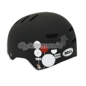Downhill/BMX přilba Bell Faction 12 matte black/white Paul Frank drums