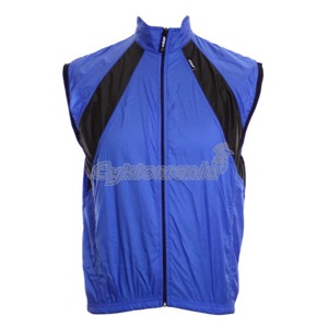 Vesta Mistral - modr� Materi�l MicroLEVEL, s��ovina 
Reflexn� bezpe�nostn� p�sek na z�dech 
Dlouh� zip 
Pytl�k na zabalen� 
Velikost: S-3XL Etape 
