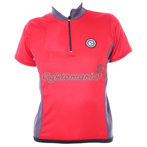 D�tsk� cyklo dres Bambino �erveno-�ed� D�tsk� cyklistick� dres z materi�lu MicroCube. Spodn� zakon�en� na gumu, na z�dech dv� kapsy, stoj��ek, kr�tk� zip. Etape 