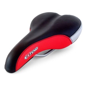 EXTEND - Sedlo MTB 270mmx135mm černo/červeno/stříbrné
