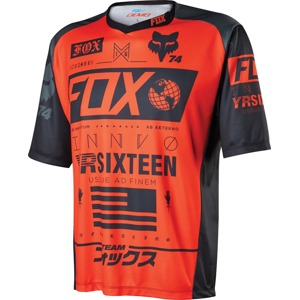 Volný dres Fox Demo Union S/S Jersey Charcoal Red