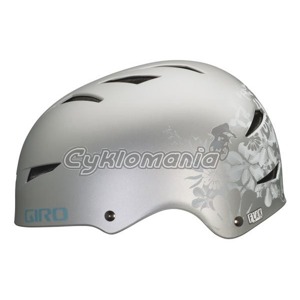 Downhill/BMX přilba Giro flak 10 matte silver flowers - VÝPRODEJ