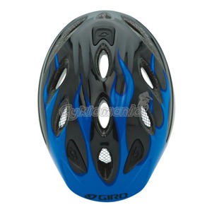 D�tsk� p�ilba Giro Spree 10 blue/black flames D�tsk� p�ilba Spree se tak� inspirovala u dosp�l�ch MTB model�. Nov� up�nac� syst�m One-Step Fit p�in�� sna��� a rychlej�� usazen� na hlav� bez nutnosti �prav p�sk�. Giro 