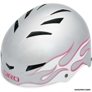 Downhill/BMX přilba Giro Flak silver/pink flames