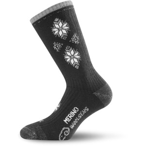 Lyžařské ponožky Lasting Merino SCK černá/bílá