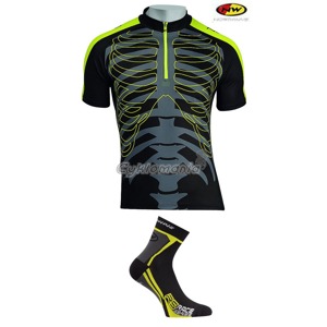 Dres Northwave Skeleton pánský yellow + ponožky Track