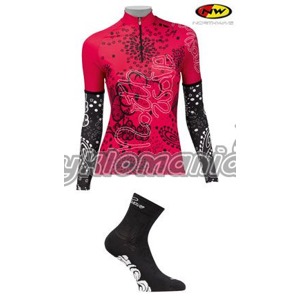 Dres Northwave Costanza red dámský + návleky + ponožky Lace