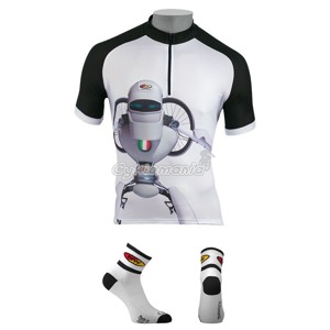 Dres Northwave ROBOT white + ponožky Comp2 white/black