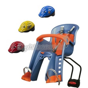 D�tsk� seda�ka POLISPORT Bilby Junior p�edn� (zadn� uchycen�) + p�ilba POLISPORT Seda�ka s dr��kem na sedlovou trubku kruhov�ho i ov�ln�ho pr�m�ru 28 a� 40mm, hrazdi�ka, t��bodov� p�s, pro d�ti do hmotnosti 15kg. V setu s d�tskou p�ilbou. Polisport