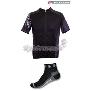 Dres Sensor Race �ern� + pono�ky Ru�i�ky L�ty vyv�jen� ergonomick� tvar, kter� zaru�uje v�bornou aerodynamiku a p�ilnavost k t�lu. V bal��ku od n�s z�sk�te s dresem tak� pono�ky vhodn� pro cyklistiku. Sensor