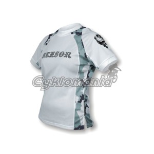 D�msk� dres Sensor Colt b�l� mask�� Voln� dres s kr�tk�m ruk�vem: 
- kr�tk� ruk�v ragl�nov�ho st�ihu 
- t�etinov� stoj��ek 
- voln� zakon�en� v pase 
- 100% polyester Sensor