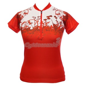 D�msk� dres Sensor Eco Flowers �erven� P�il�hav� d�msk� cyklistick� dres z inovativn�ho materi�lu BIOPHYL - �etrn� k p�irod�, jasn�j�� barvy a odolnost proti UV z��en�. Sensor