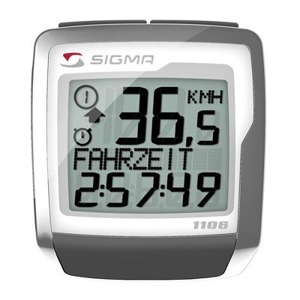 Computer SIGMA BC 1106 Kvalitn� cyklocomputer na libovoln� typ kola s 11 funkcemi. Pam� na 2 kola. V balen� je dr��k na ��d�tka a sn�ma� frekvence. Sigma 