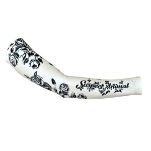 Dámské návleky na ruce Flowers white/black