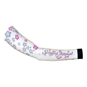 Dámské návleky na ruce Flowers white/lila