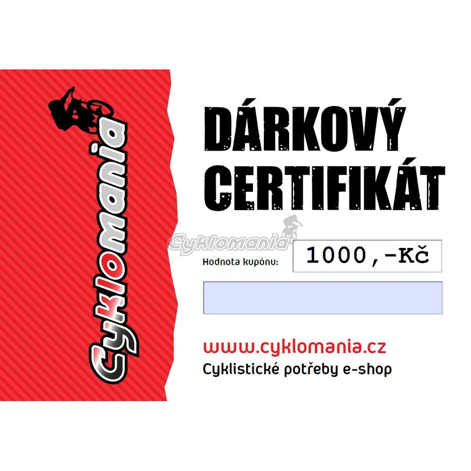 Dárkový certifikát - 1000 Kč