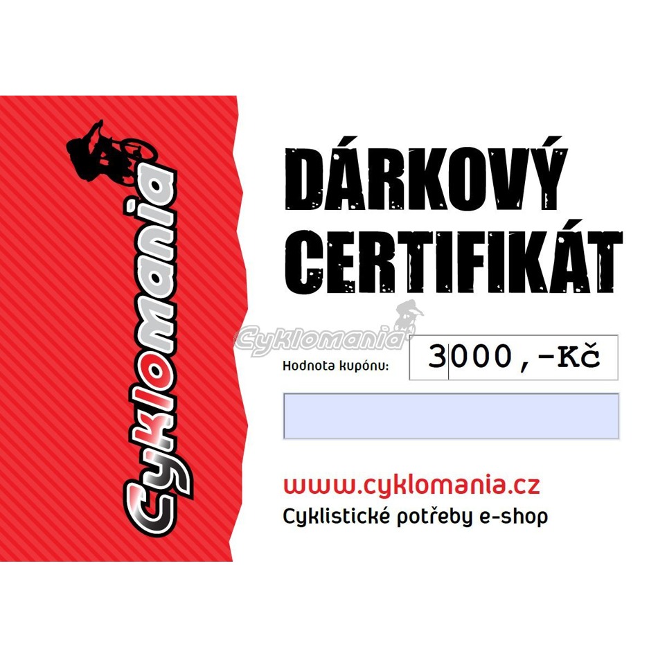 Dárkový certifikát - 3000 Kč