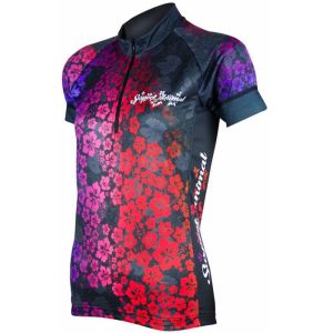 Dámský dres Cyklomania Flowers Colours grey + návleky