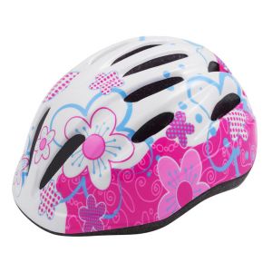Dětská helma na kolo Etape Rebel bílá/růžová flowers
