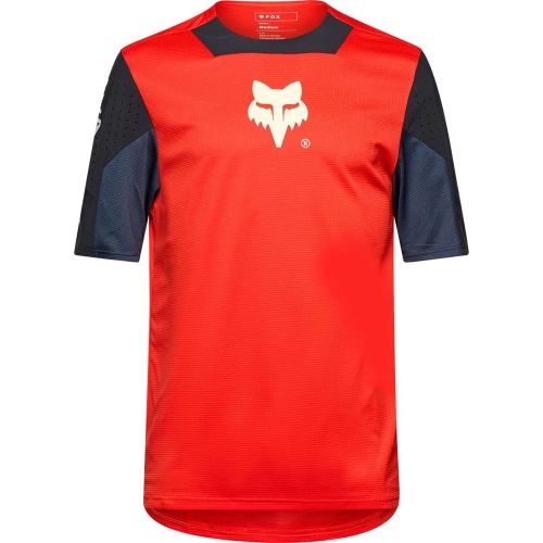 Dětský dres na kolo Fox Yth Defend Ss Jersey Elevated Fluorescent Red