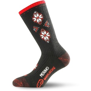 Lyžařské ponožky Lasting Merino SCK černá/červená