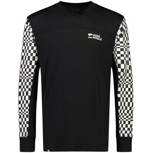 Pánský merino dres Mons Royale Redwood Enduro VLS checkers / black