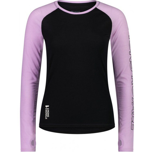 Dámské merino triko Mons Royale Bella Tech Ls orchid / black