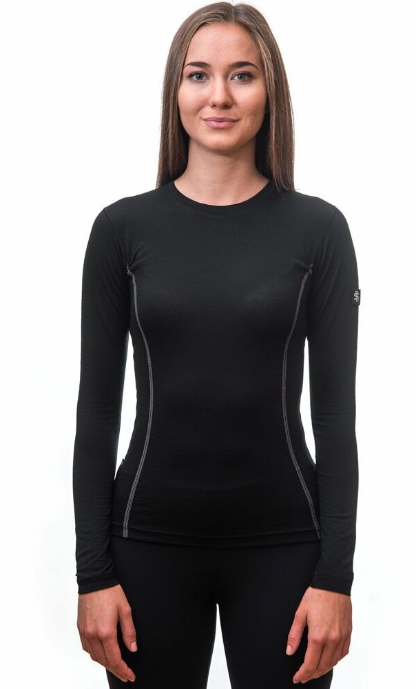 Dámské triko Sensor Merino Active dl. rukáv černé