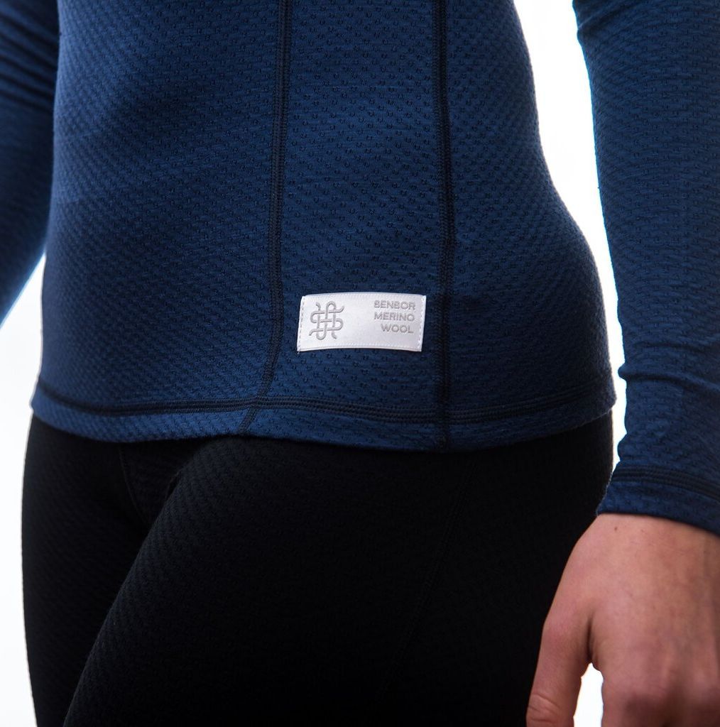 Dámské triko Sensor Merino DF dl. rukáv deep blue