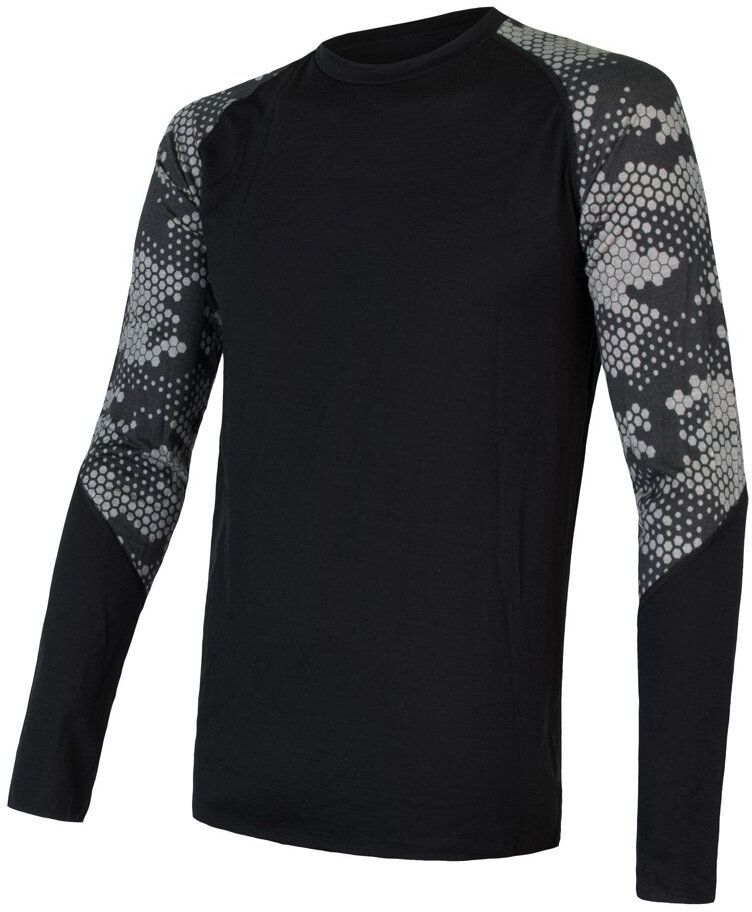 Pánské triko Sensor Merino Impress dl. rukáv černá/honeycomb