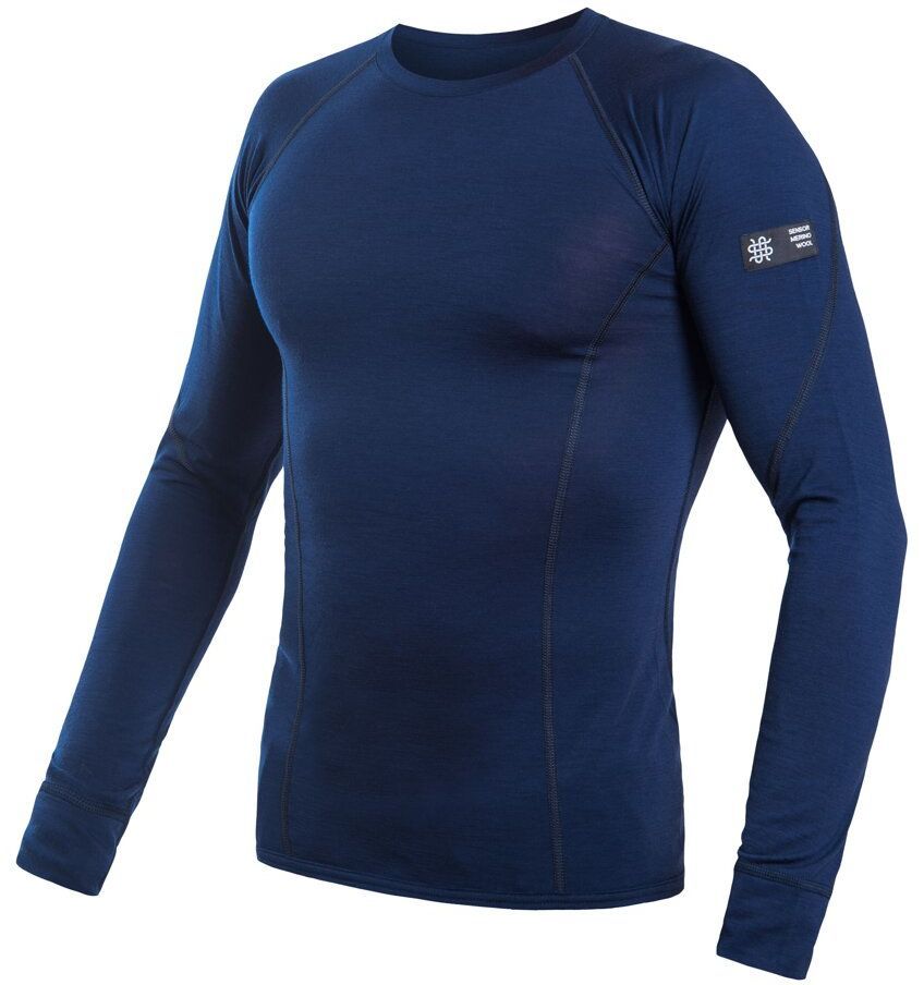 Pánské triko Sensor Merino Active dl. rukáv deep blue
